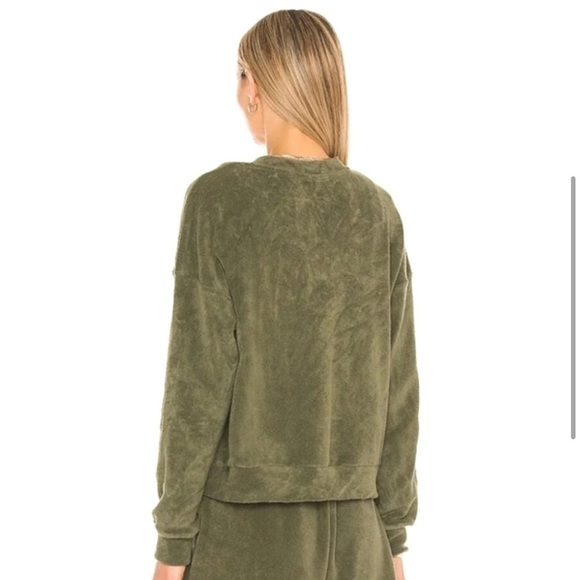 DONNI Terry Henley Sweatshirt Basil - Picture 4 of 7